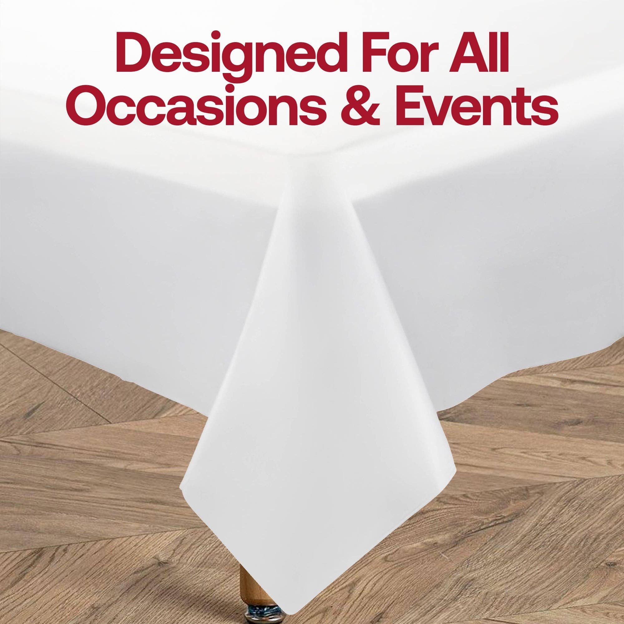50" x 108" White Rectangular Linen-Like Tablecloth - 1 pc