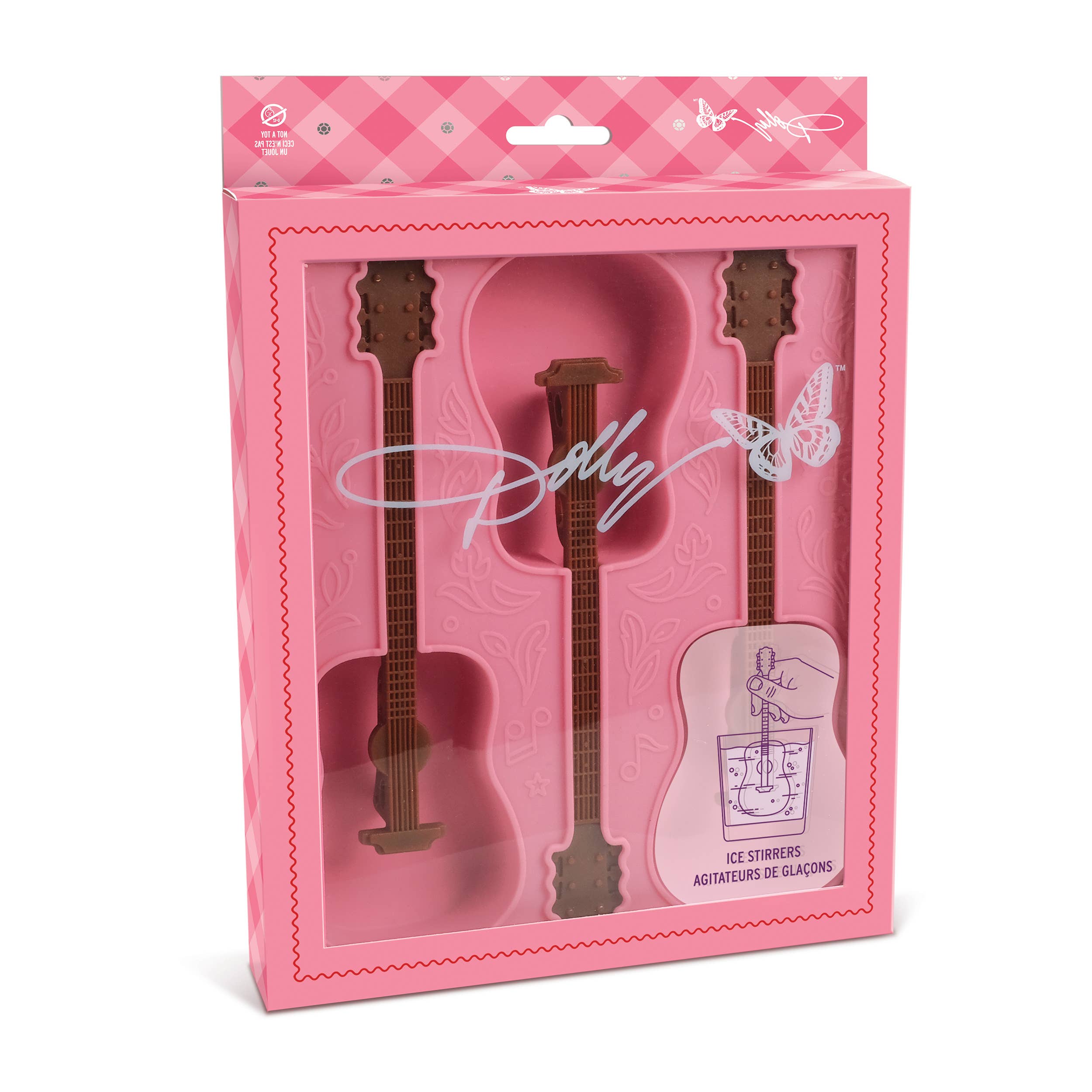 Dolly Parton Ice Mold Tray, Guitar Ice Stirrers