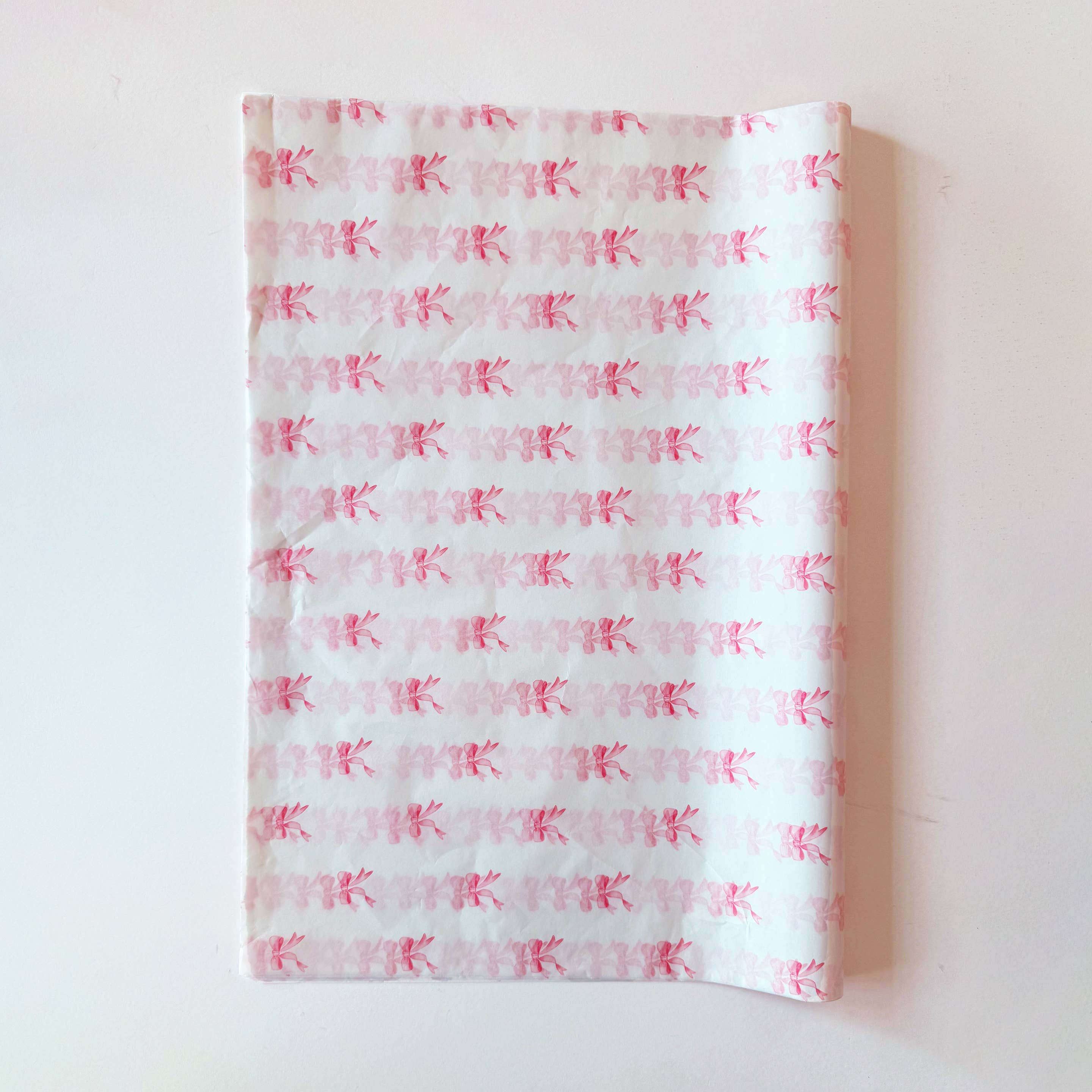 28" x 20" Pink Bow Ties 17g Wrapping Tissue Paper Sheets