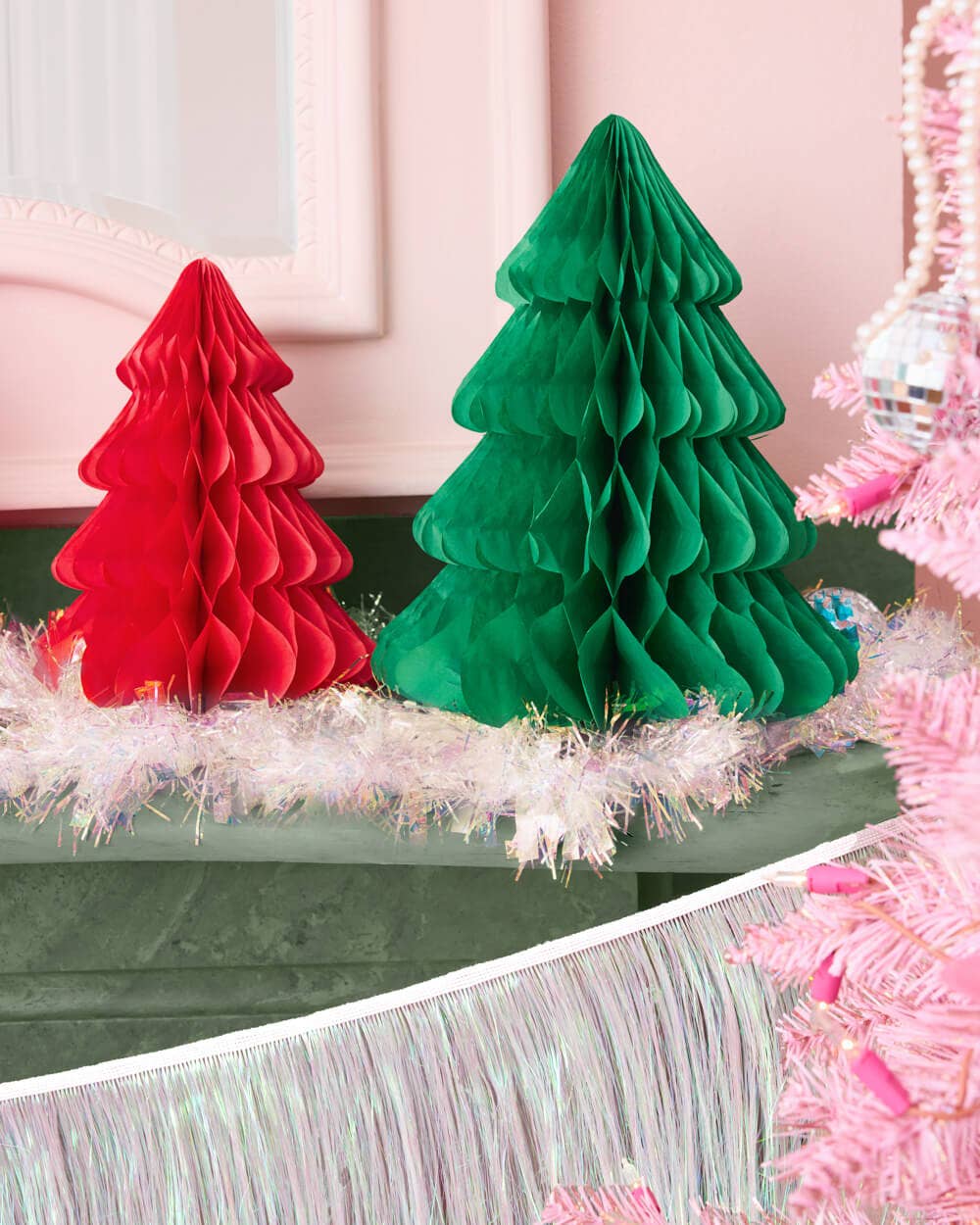 Very Merry XMAS Tree Set - 4 accordion tissue paper