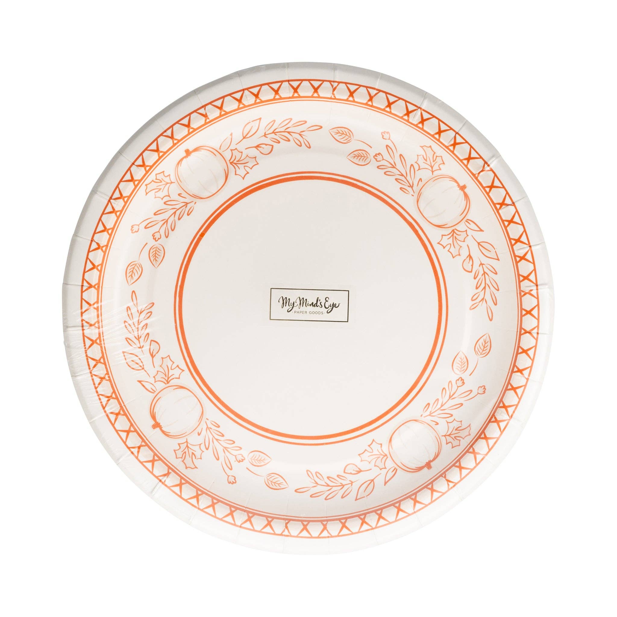 FAL1241 - Falloween Pumpkin Round Dessert 8" Paper Plate