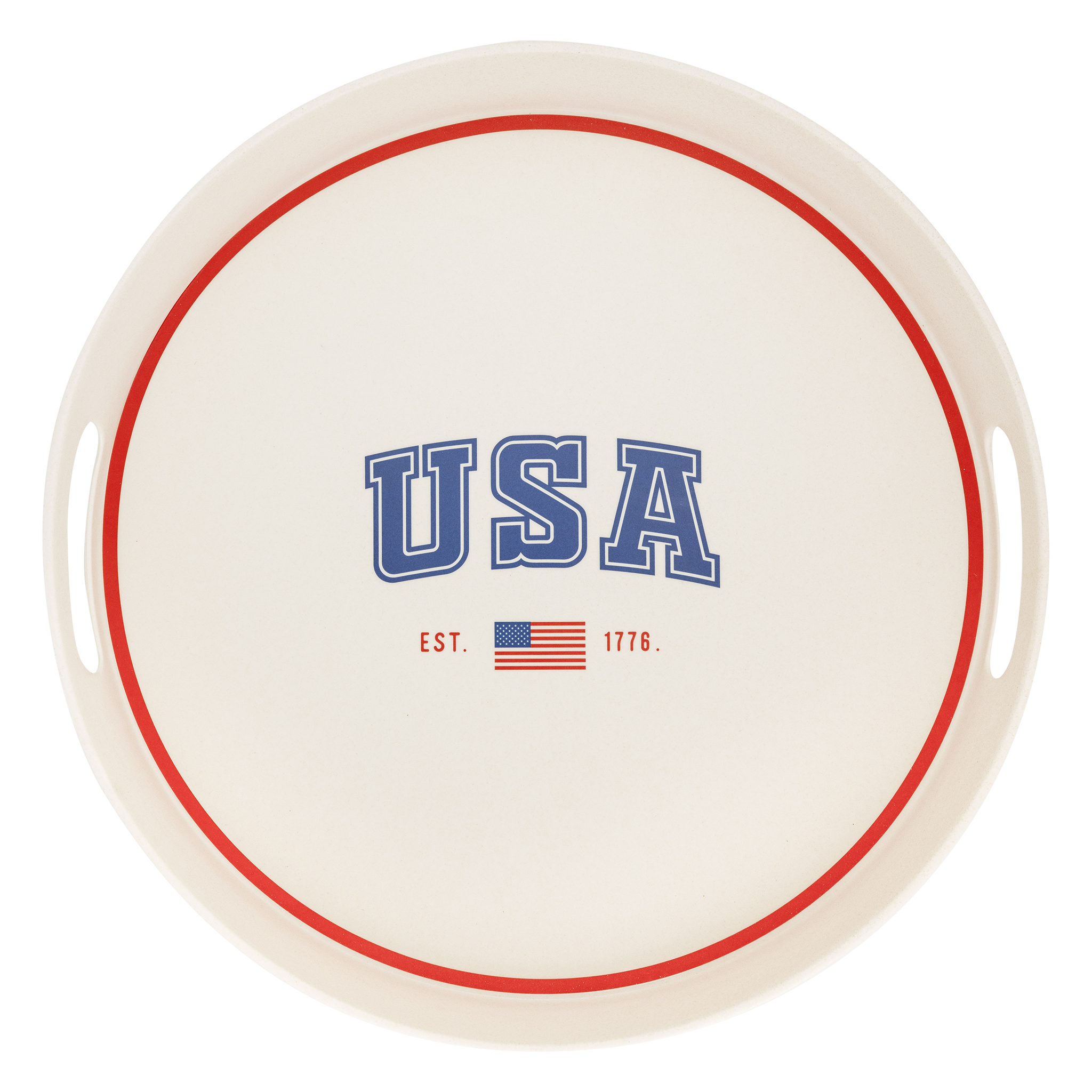 SSP1030 - USA Round Reusable Bamboo Serving Tray