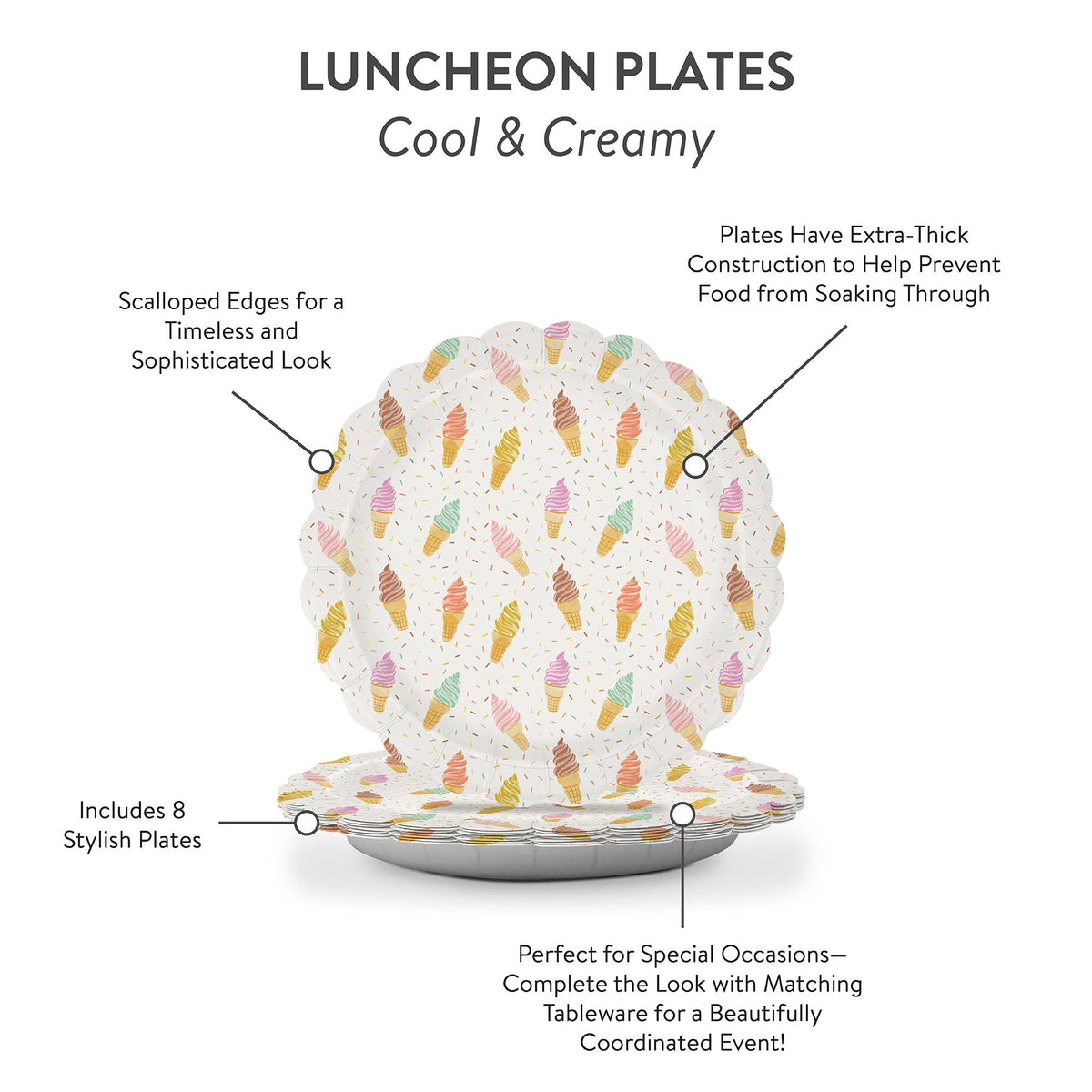 Cool & Creamy Scalloped Luncheon Plates