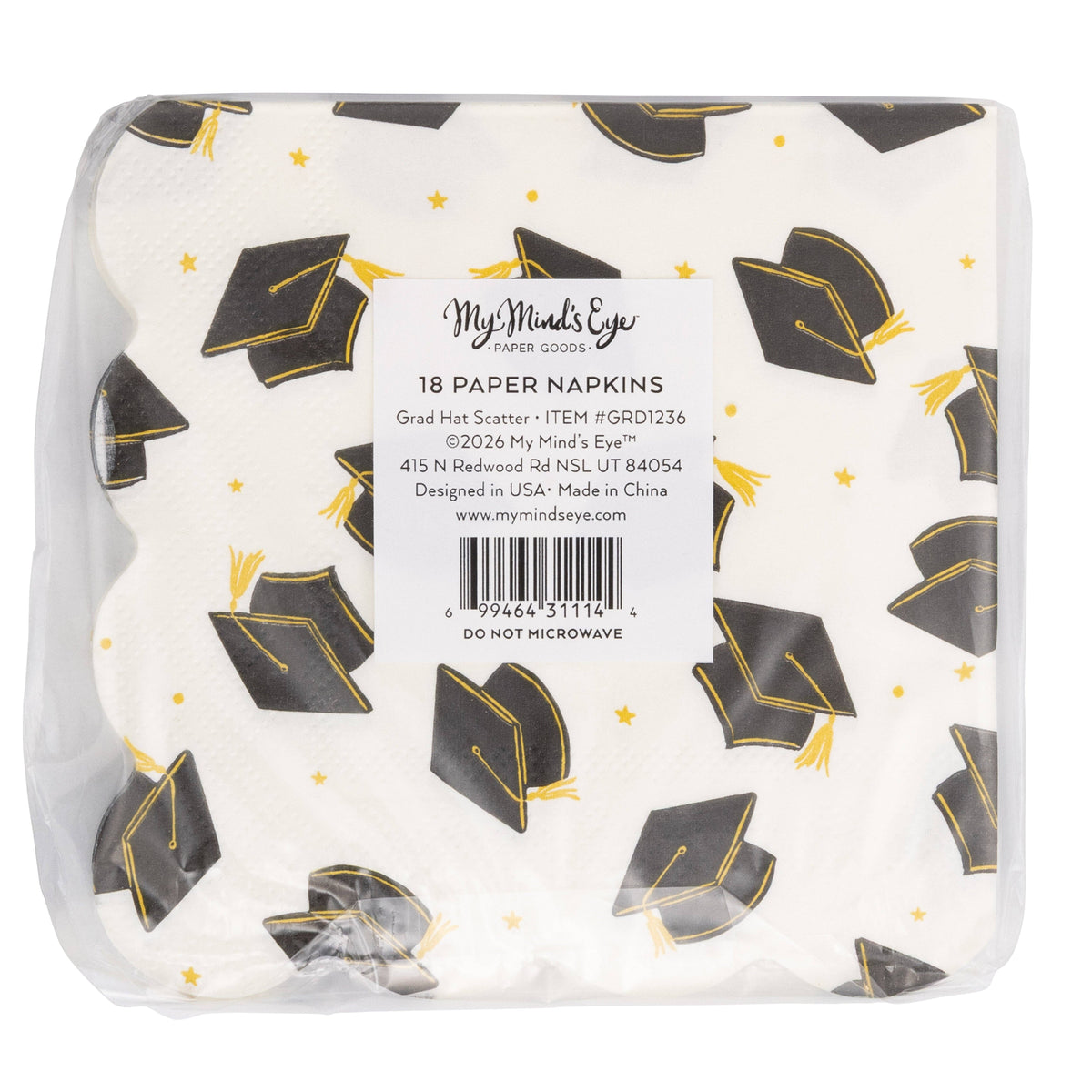 GRD1236 - Grad Hat Scatter Napkin Cocktail