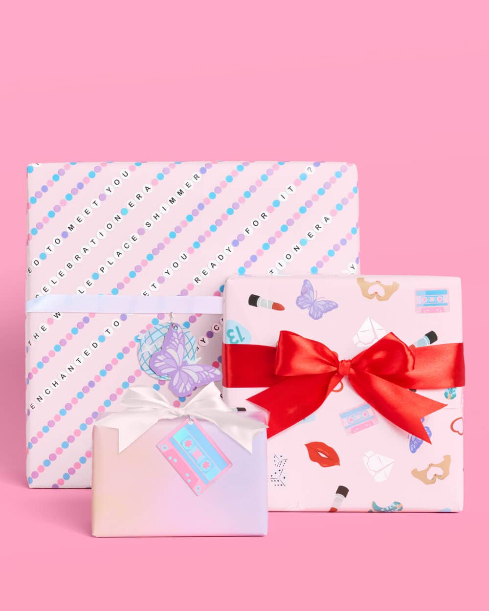 Gifting Era Wrapping Paper Set - 12 sheets + 16 tags, Christmas Gifting